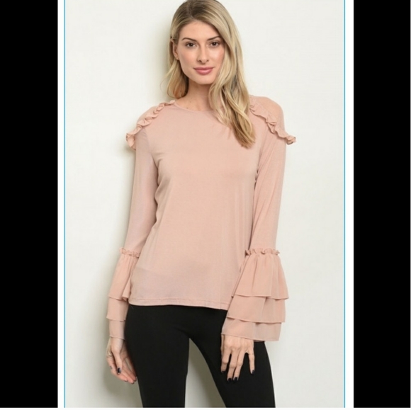 NWT Ina Pretty Blush Bell Sleeved Top S-M-L - Picture 2 of 7